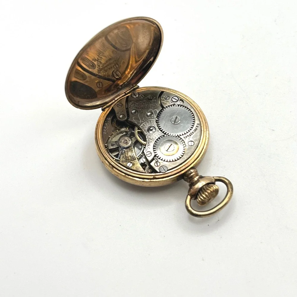 Rare Antique Everett Watch Co Gold Filled Pocket Watch FOR PARTS OR REPAIR